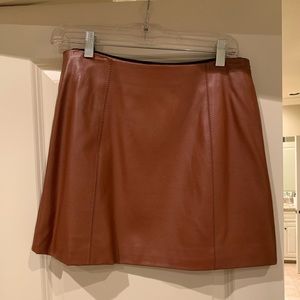 Leather mini skirt